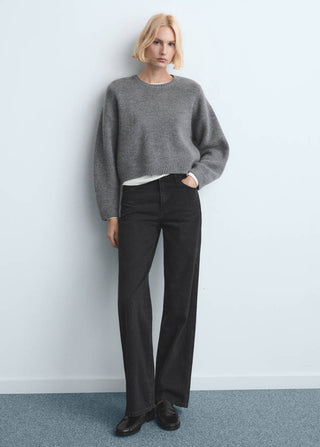 Jeans Rectos Talle Alto con Bolsillos