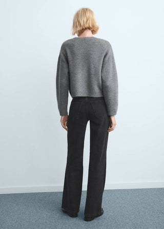 Jeans Rectos Talle Alto con Bolsillos