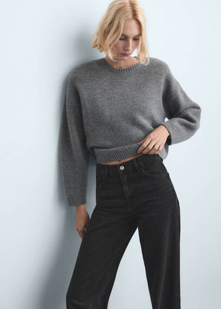 Jeans Rectos Talle Alto con Bolsillos