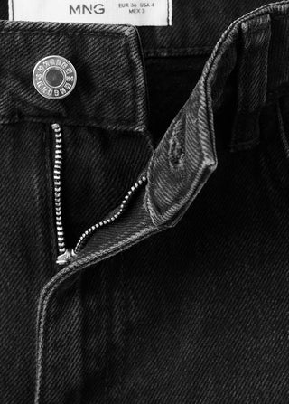 Jeans Rectos Talle Alto con Bolsillos