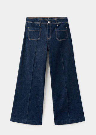 Jeans Wide Leg Talle Alto con Bolsillos