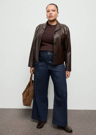 Jeans Wide Leg Talle Alto con Bolsillos