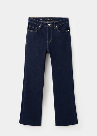 Jeans Cropped Acampanados con Bolsillos