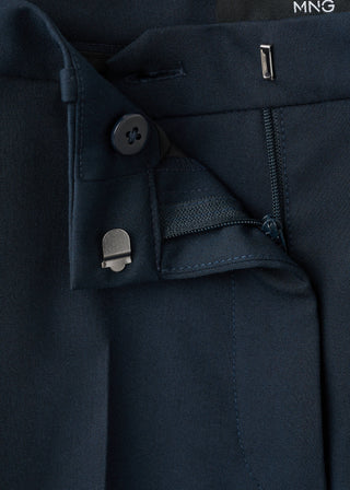 Pantalón Recto Talle Medio con Bolsillos