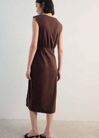 Vestido Midi Cruzado de Lino