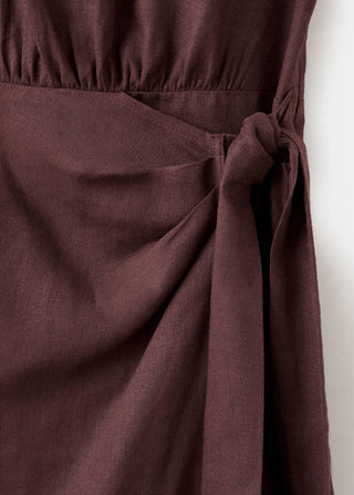 Vestido Midi Cruzado de Lino