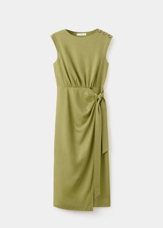 Vestido Midi Cruzado de Lino