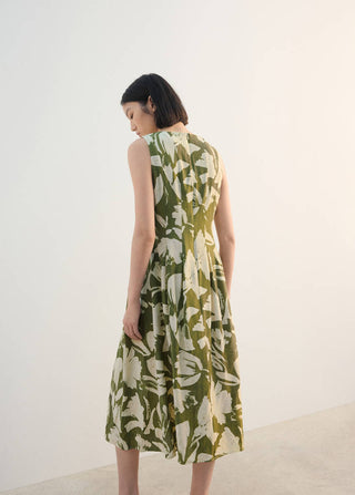 Vestido sin Mangas con Estampado Floral