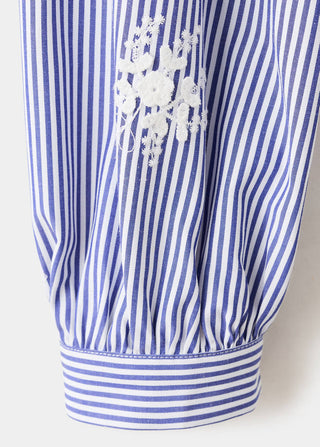 Camisa Manga Larga de Rayas con Bordado
