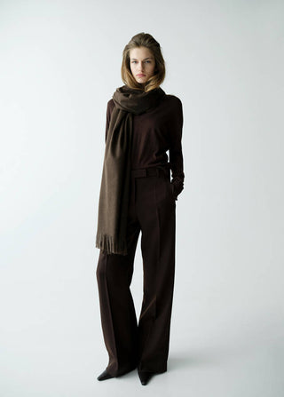 V-Neck Knit Sweatshirt