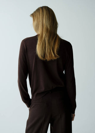 V-Neck Knit Sweatshirt