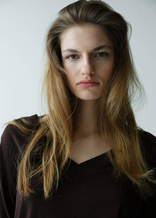 V-Neck Knit Sweatshirt