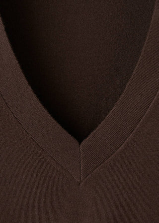 V-Neck Knit Sweatshirt