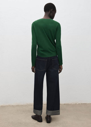 V-Neck Knit Sweatshirt