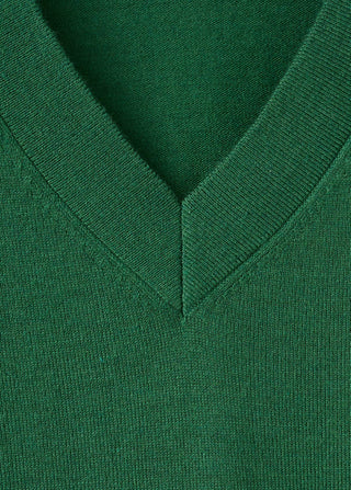 V-Neck Knit Sweatshirt