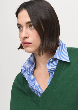 V-Neck Knit Sweatshirt