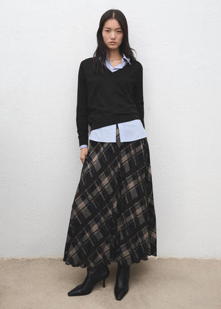 V-Neck Knit Sweatshirt