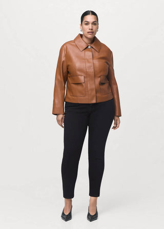 Jeans Ajustados Talle Alto con Bolsillos