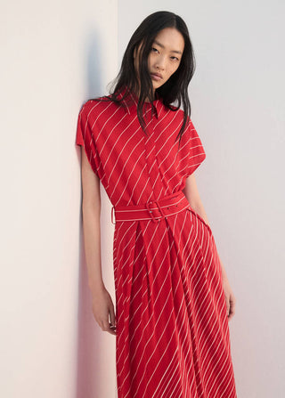 Striped Shirtdress with Belt