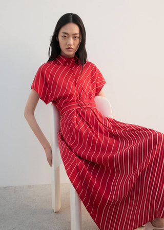 Striped Shirtdress with Belt