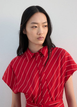 Striped Shirtdress with Belt