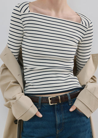 Camiseta Cuello Barco de Algodón