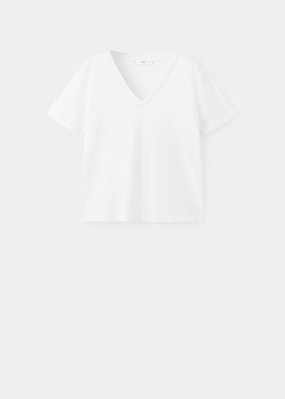 Camiseta Manga Corta Cuello V de Algodón