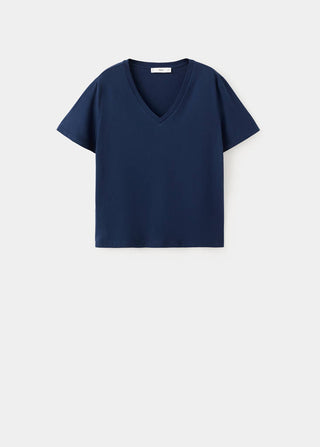 Camiseta Manga Corta Cuello V de Algodón