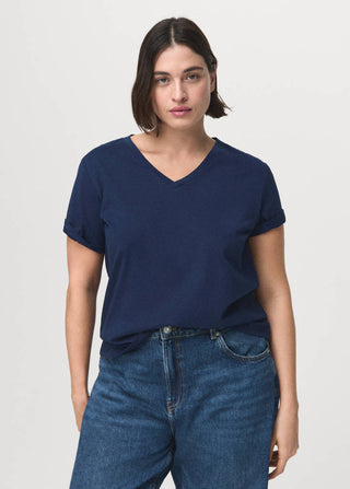 Camiseta Manga Corta Cuello V de Algodón