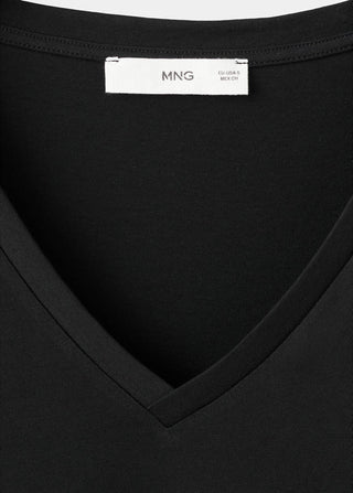 Camiseta Manga Corta Cuello V de Algodón