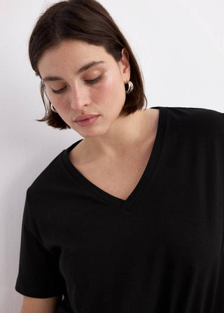 Camiseta Manga Corta Cuello V de Algodón