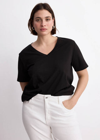 Camiseta Manga Corta Cuello V de Algodón