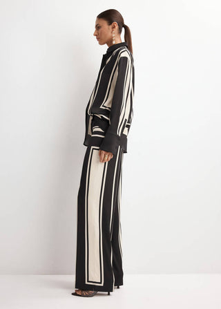 Pantalón Talle Alto de Satén con Estampado