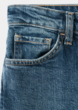 Jeans Capri Talle Alto con Bolsillos