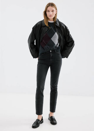 Jeans Ajustados Talle Alto con Bolsillos