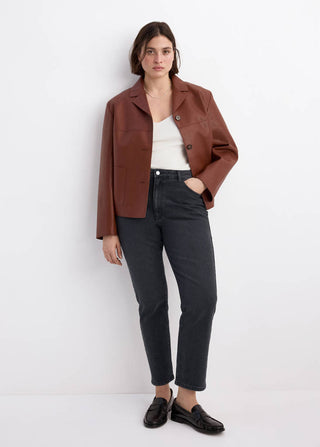 Jeans Ajustados Talle Alto con Bolsillos