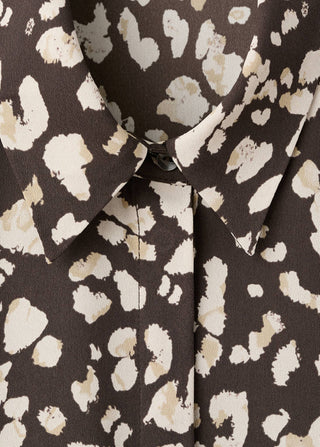 Camisa Recta Manga Larga con Estampado