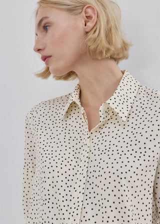 Camisa Recta Manga Larga con Estampado