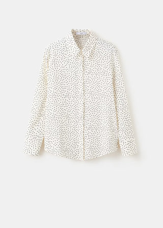 Camisa Recta Manga Larga con Estampado