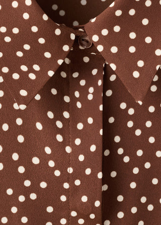 Camisa Recta Manga Larga con Estampado