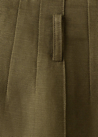 Short Talle Alto de Lino con Bolsillos