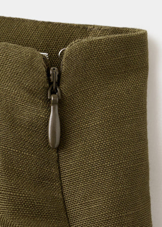 Short Talle Alto de Lino con Bolsillos