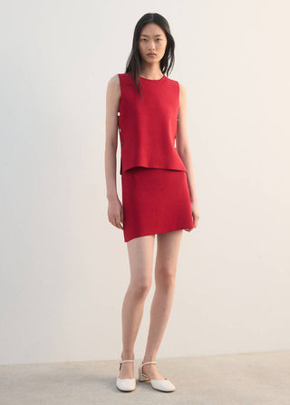 Blusa sin Mangas con Botones Laterales