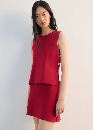 Blusa sin Mangas con Botones Laterales