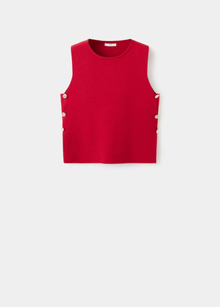 Blusa sin Mangas con Botones Laterales