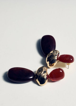 Aretes Colgantes de Resina Combinada