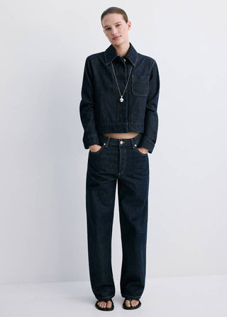 Chaqueta Denim Ajustada con Bolsillos