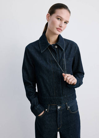 Chaqueta Denim Ajustada con Bolsillos