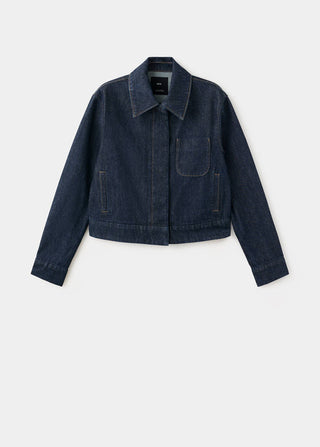 Chaqueta Denim Ajustada con Bolsillos