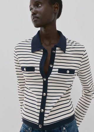 Cárdigan con Botones Joya Estampado Rayas